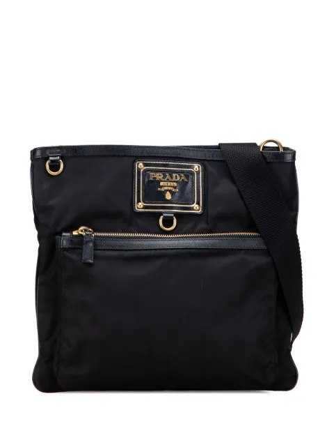 Prada Pre-Owned 2013-2025 Saffiano Trimmed Tessuto Snap crossbody bag