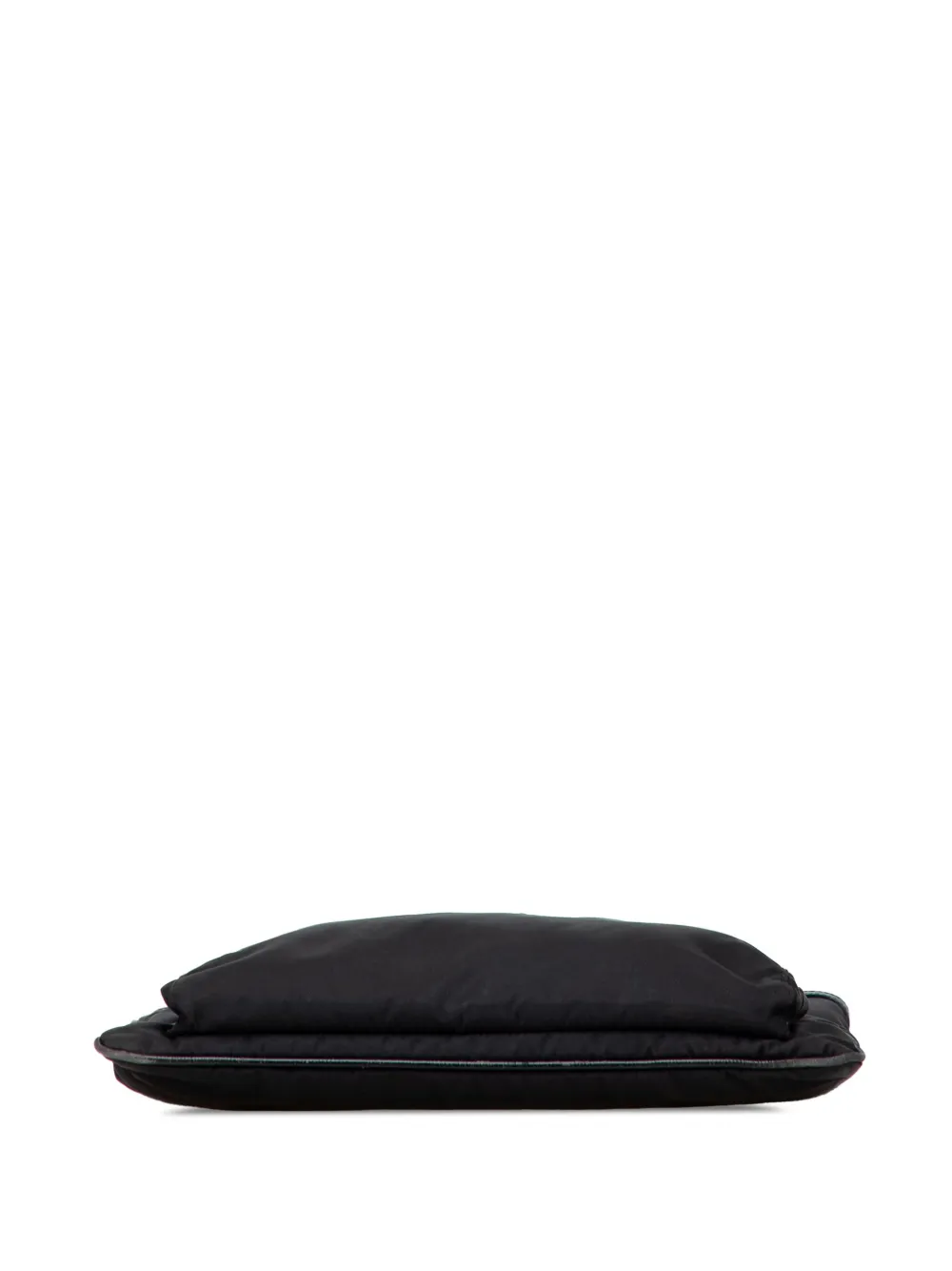 Pre-owned Prada 2013-2025 Saffiano Trimmed Tessuto Snap Crossbody Bag In Black