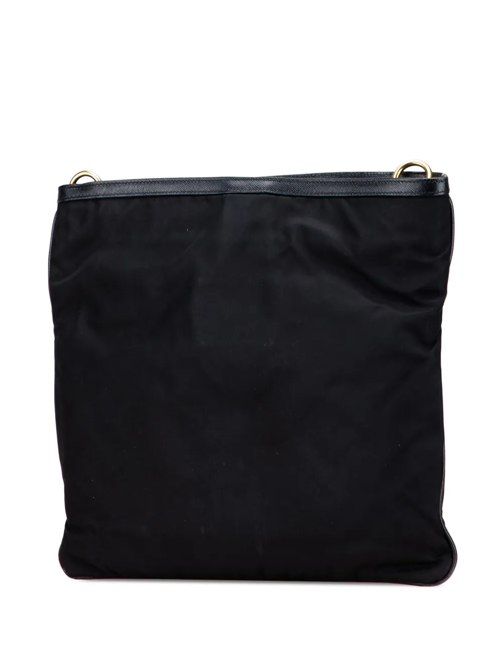 Pre-owned Prada 2013-2025 Saffiano Trimmed Tessuto Snap Crossbody Bag In Black