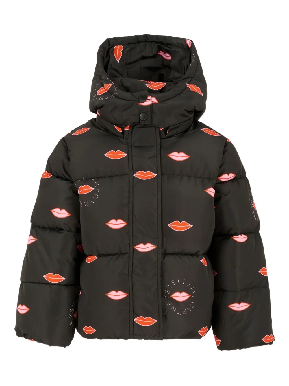Stella McCartney Kids lip-print puffer jacket | Black | Image 1