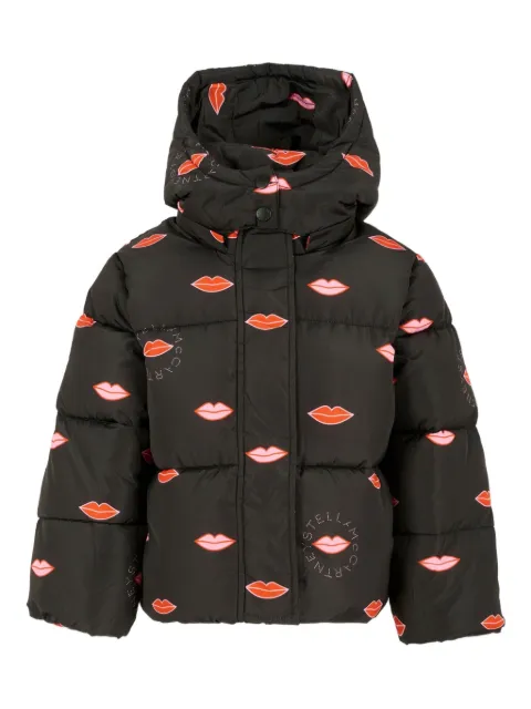 Stella McCartney Kids lip-print puffer jacket