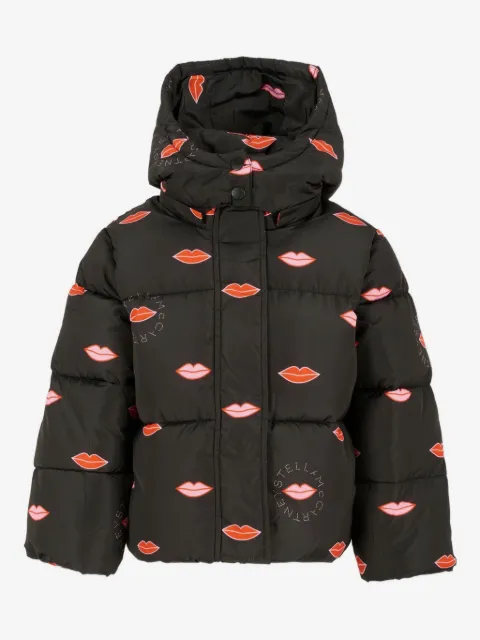 Stella McCartney Kids Steppjacke mit Lippen-Print