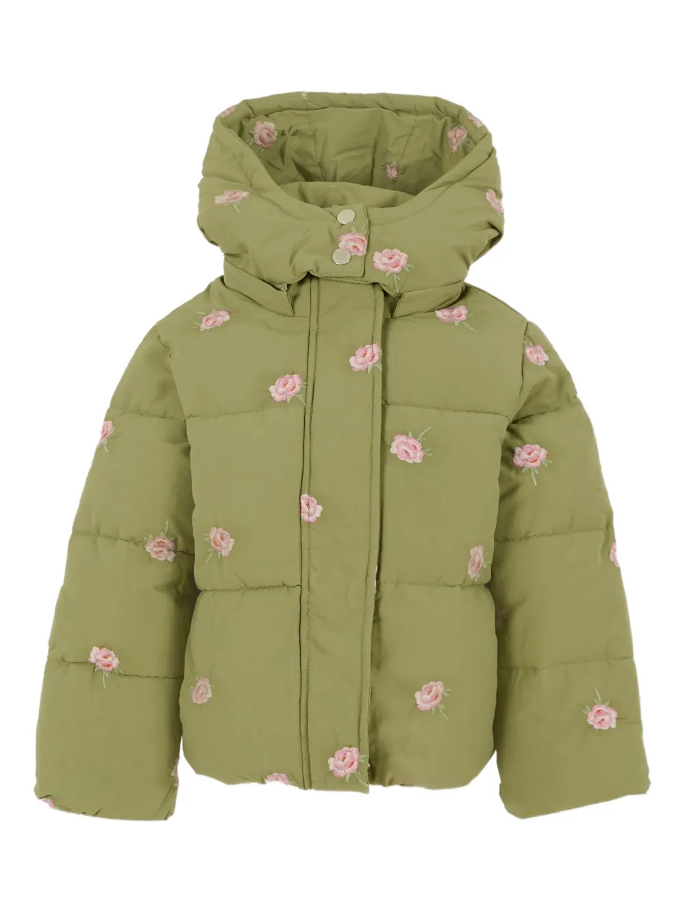 Stella McCartney Kids rose-print padded jacket | Green | Image 1