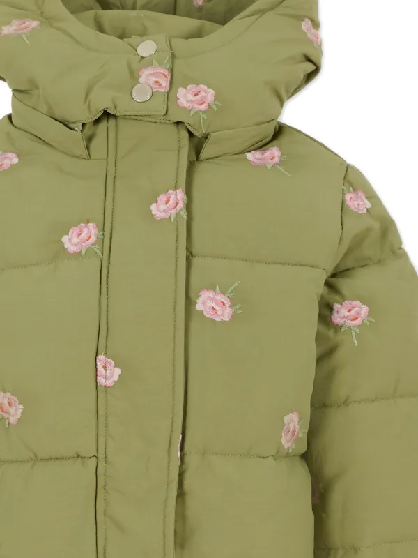 【美品 】キッズ ダウンジャケット Stella McCartney 90 お花 Stella McCartney Kids rose-print Padded Jacket | Green | FARFETCH