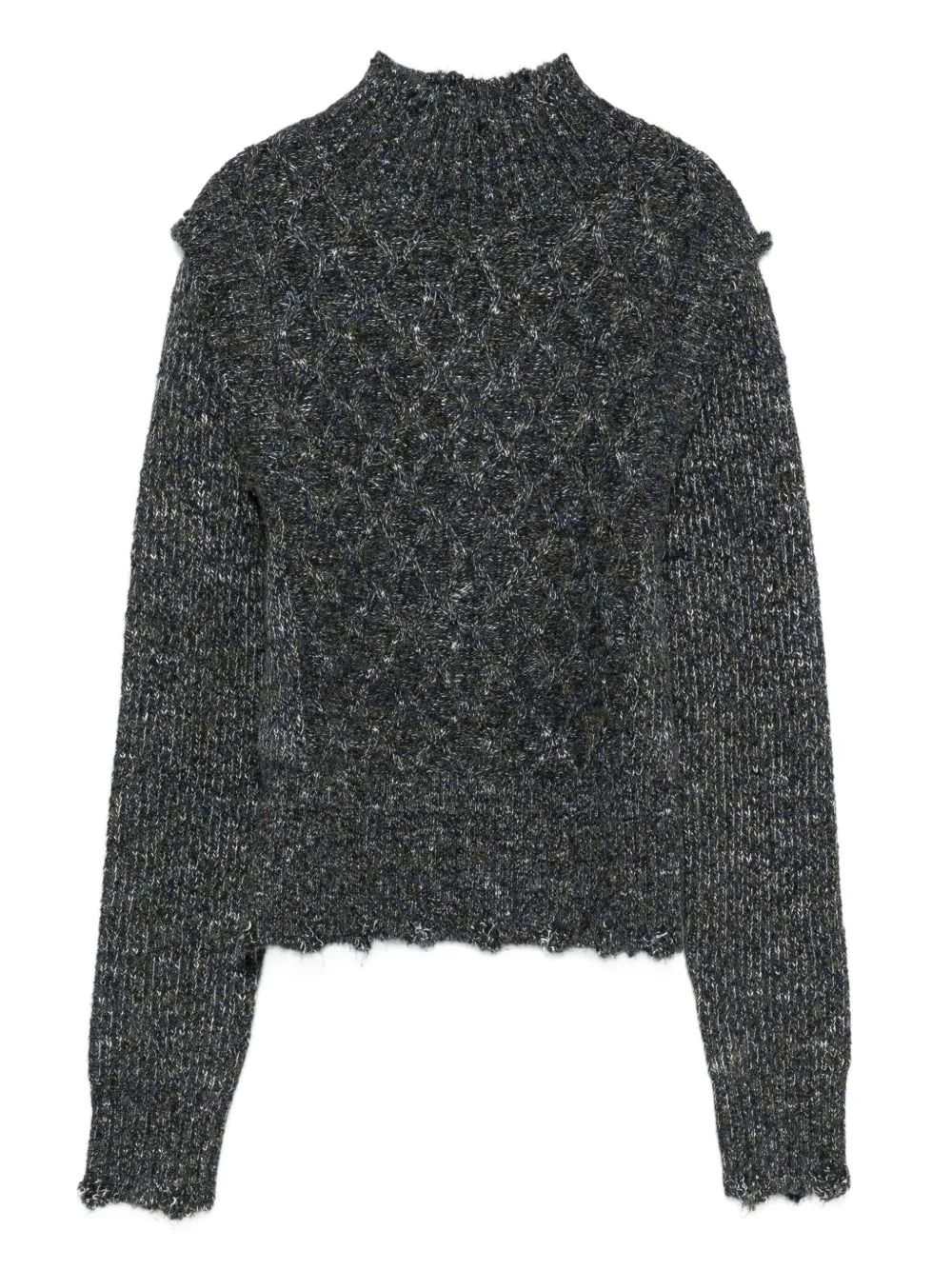 PINKO ruffled high-neck sweater | Grey | Image 1