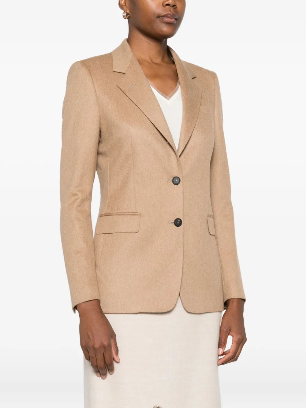 Tagliatore Camel-hair Single-breasted Blazer In Neutral
