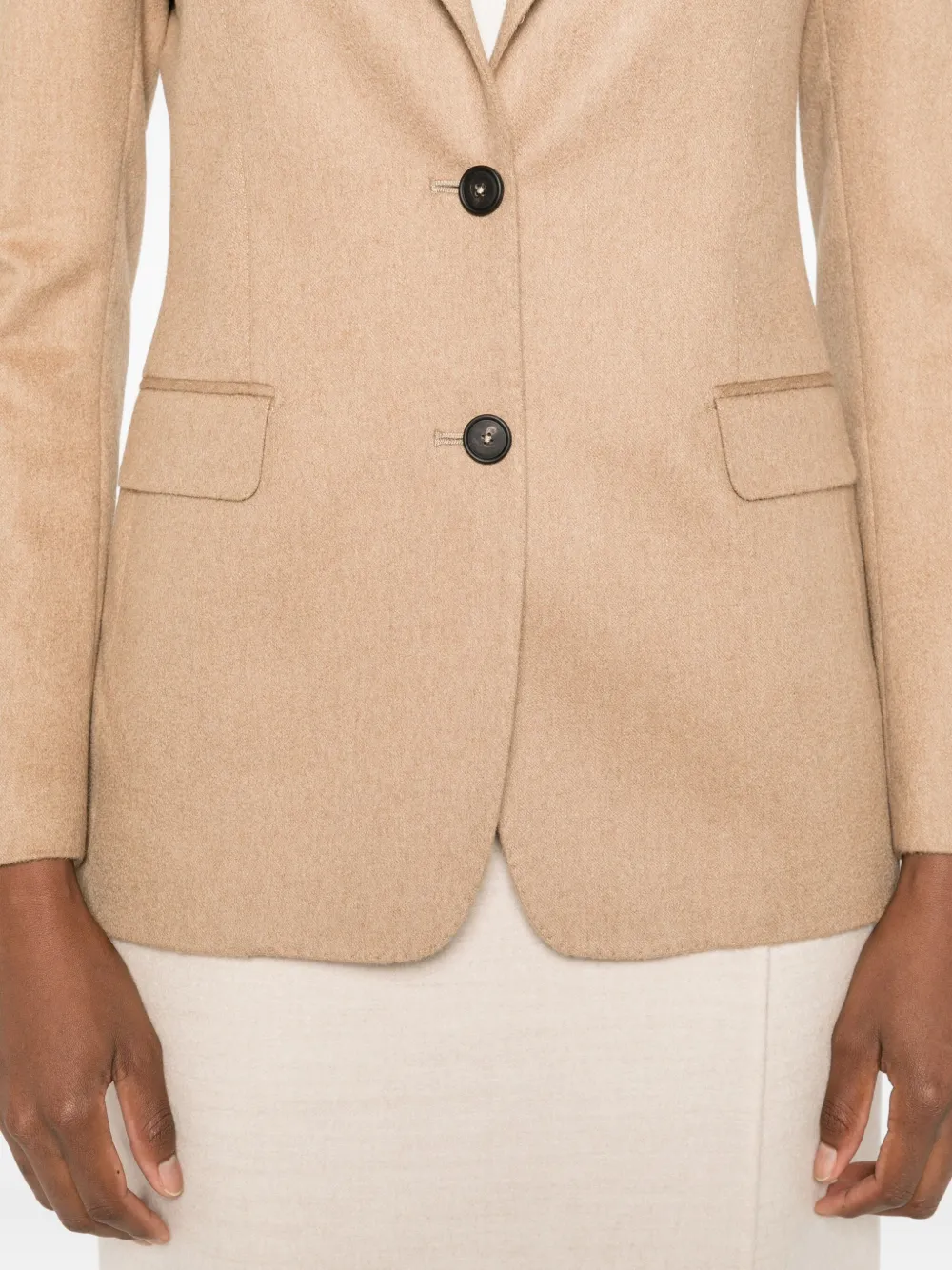 Tagliatore Camel-hair Single-breasted Blazer In Neutral