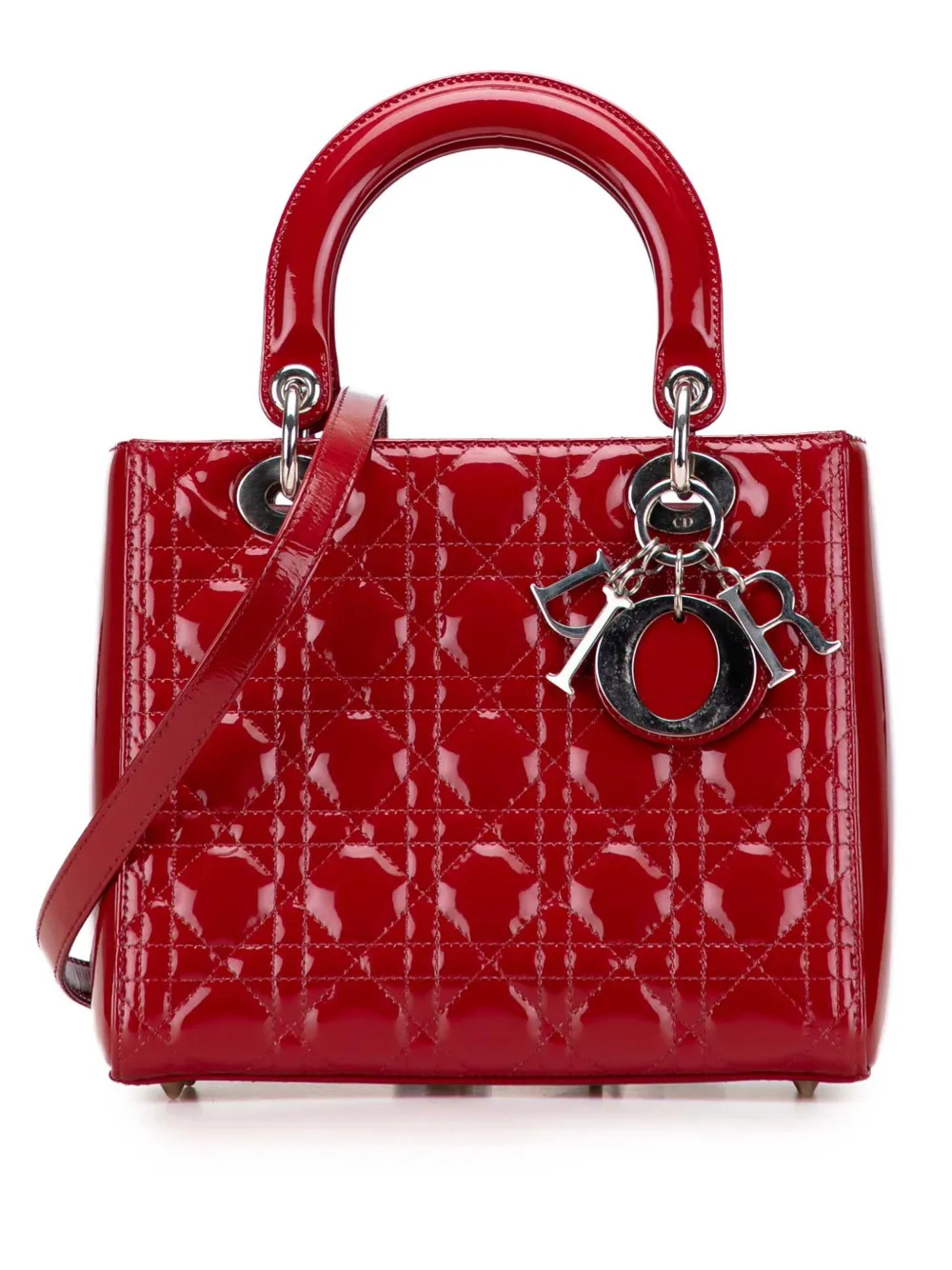 Christian Dior Pre-Owned 2012 Medium Patent Cannage Lady Dior satchel Christian Dior Pre-Owned 2012 Medium Patent Cannage Lady Dior satchel