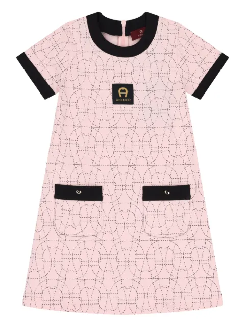 Aigner Kids robe décontractée à manches courtes et motif de logos