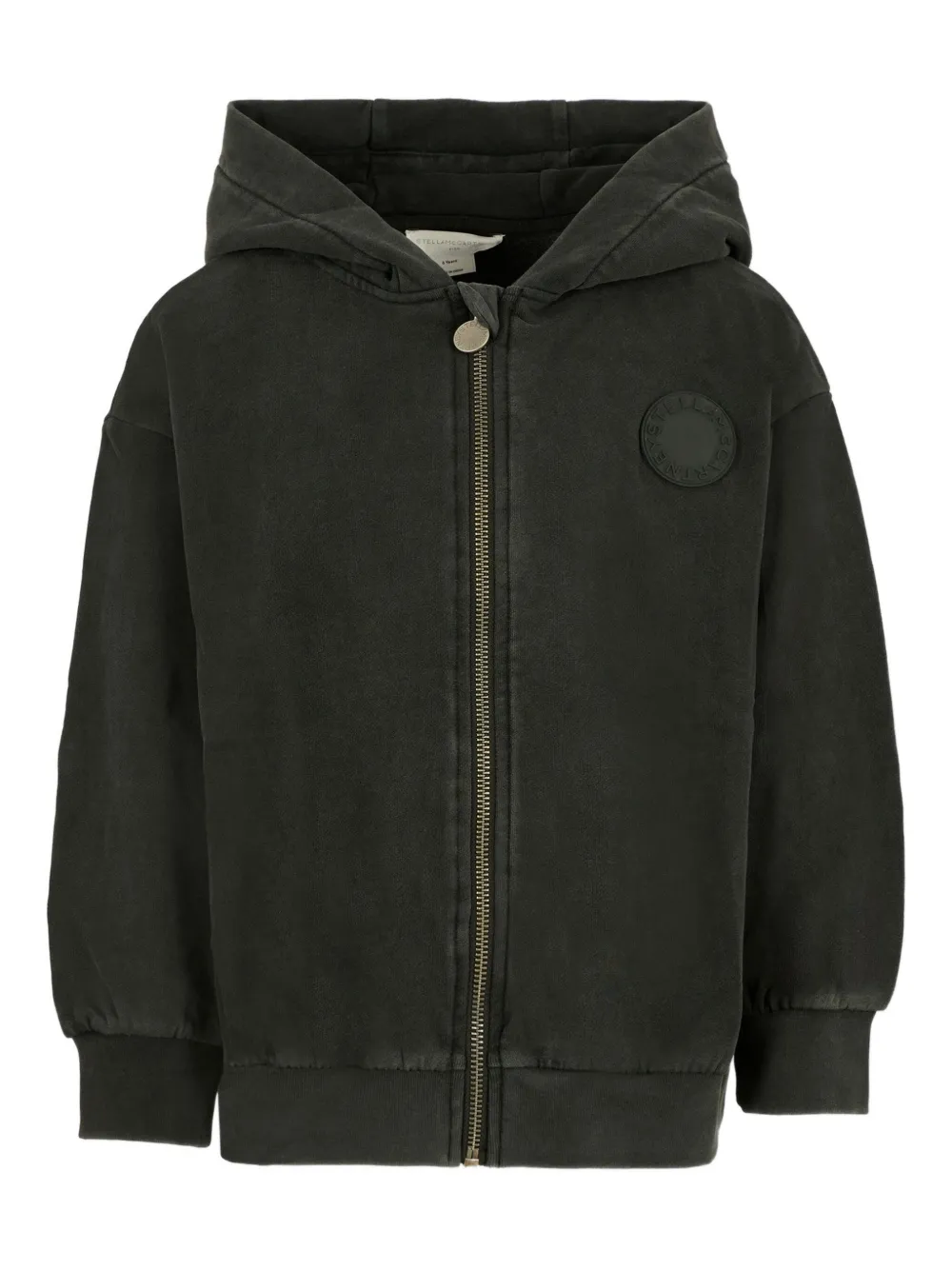 Stella McCartney Kids logo-patch zip-up hoodie | Black | Image 1