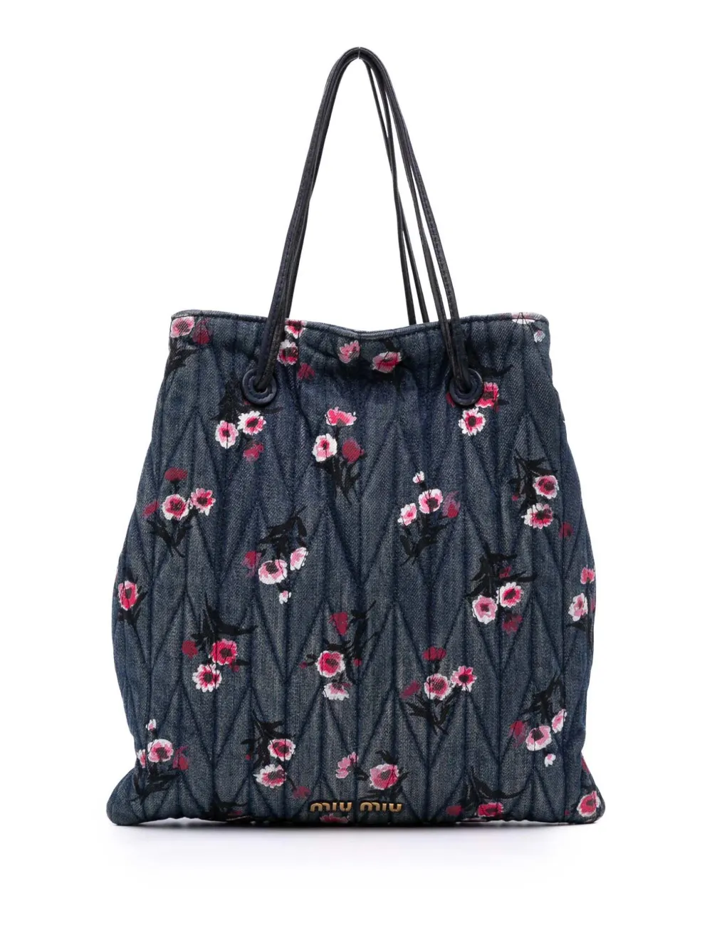 Miu Miu Pre-Owned 2010-2025 Matelasse Embroidered Denim shoulder bag - Miu Miu Pre-Owned 2010-2025 Matelasse Embroidered Denim shoulder bag -