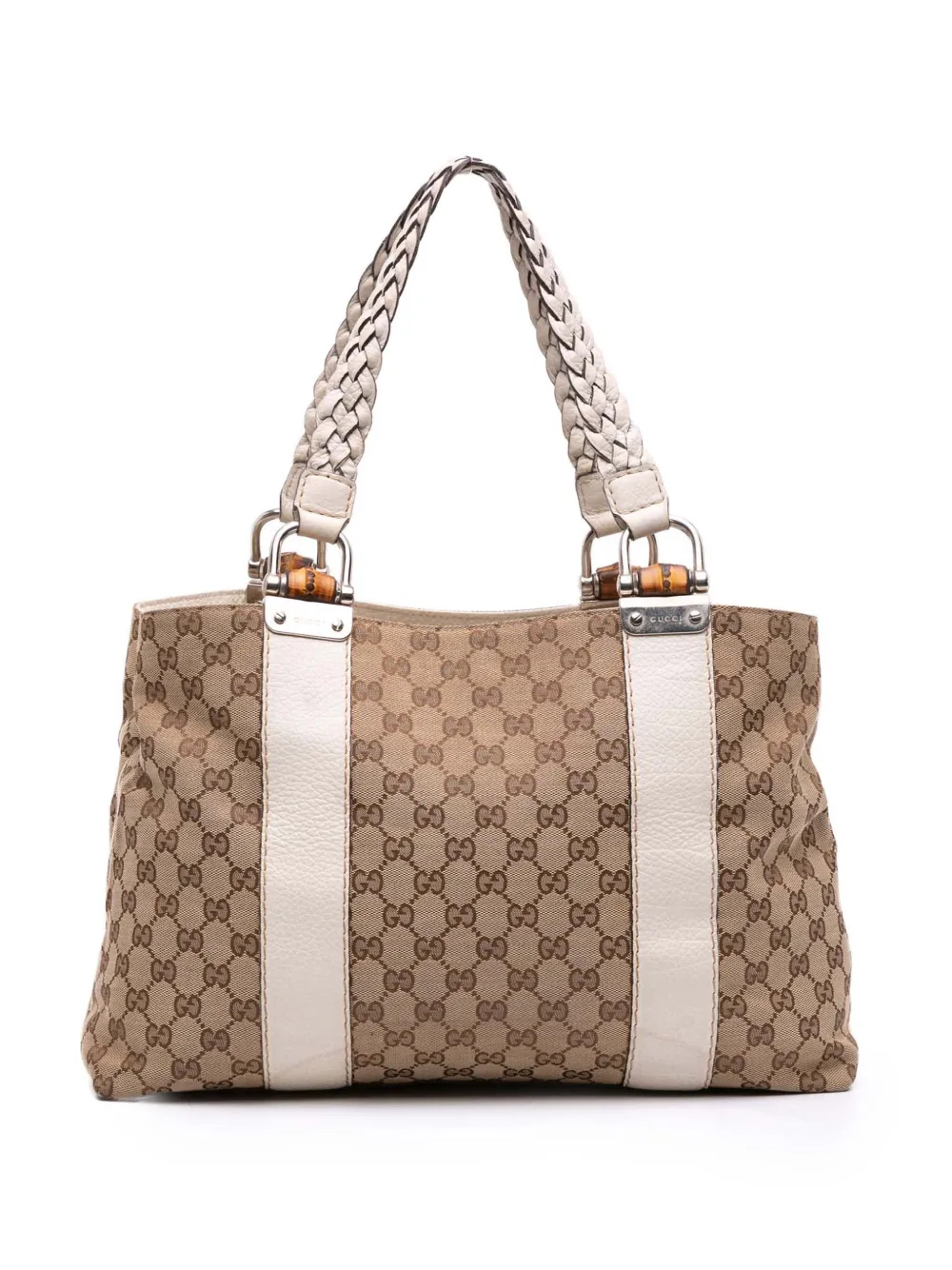 Gucci Pre-Owned 2016-2025 Medium GG Canvas Bamboo Libeccio tote bag - Gucci Pre-Owned 2016-2025 Medium GG Canvas Bamboo Libeccio tote bag -