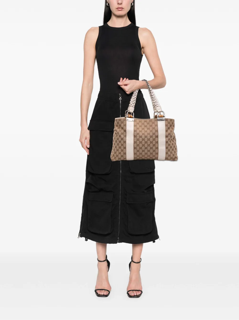 Gucci Pre-Owned 2016-2025 Medium GG Canvas Bamboo Libeccio tote bag | Pre-Owned | Image 2