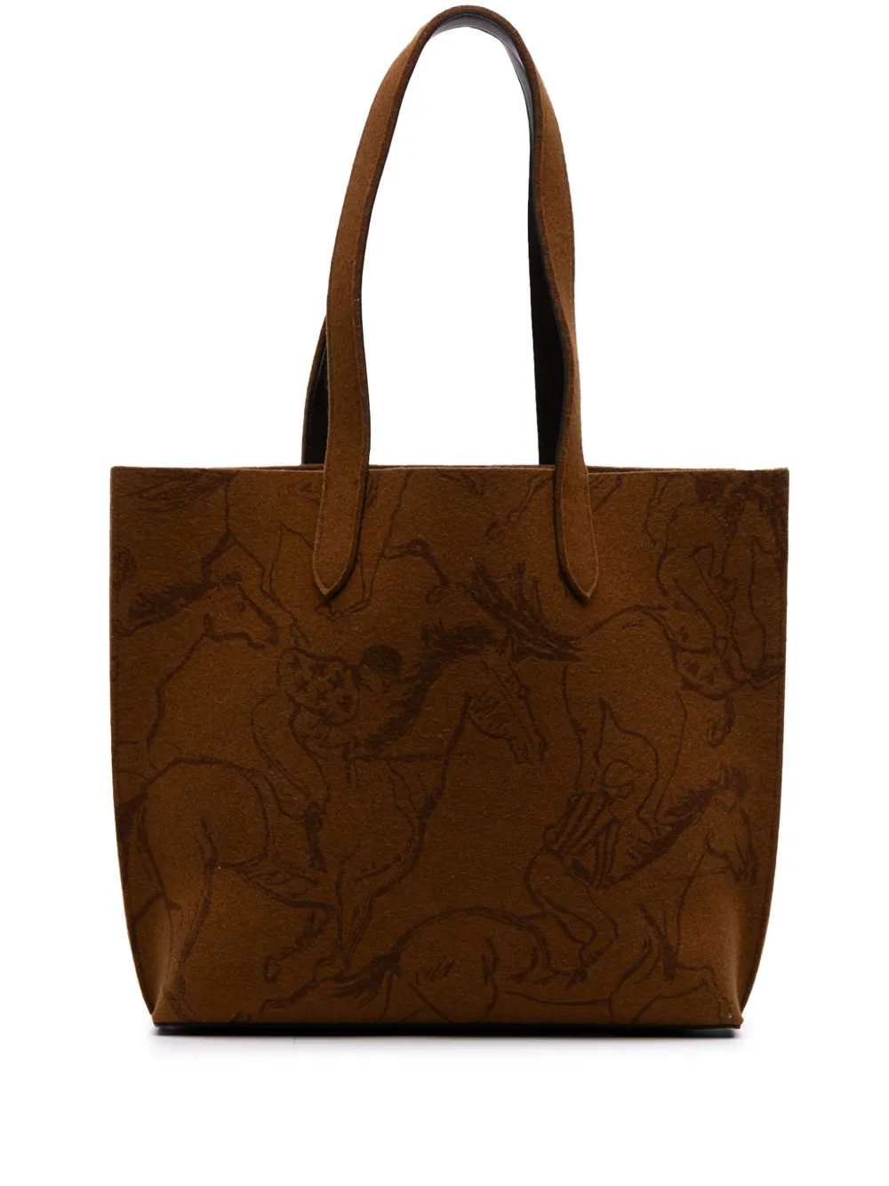 Hermès Pre-Owned 2009 Printed Felt Carrimi MM tote bag - ブラウン Hermès Pre-Owned 2009 Printed Felt Carrimi MM tote bag - ブラウン