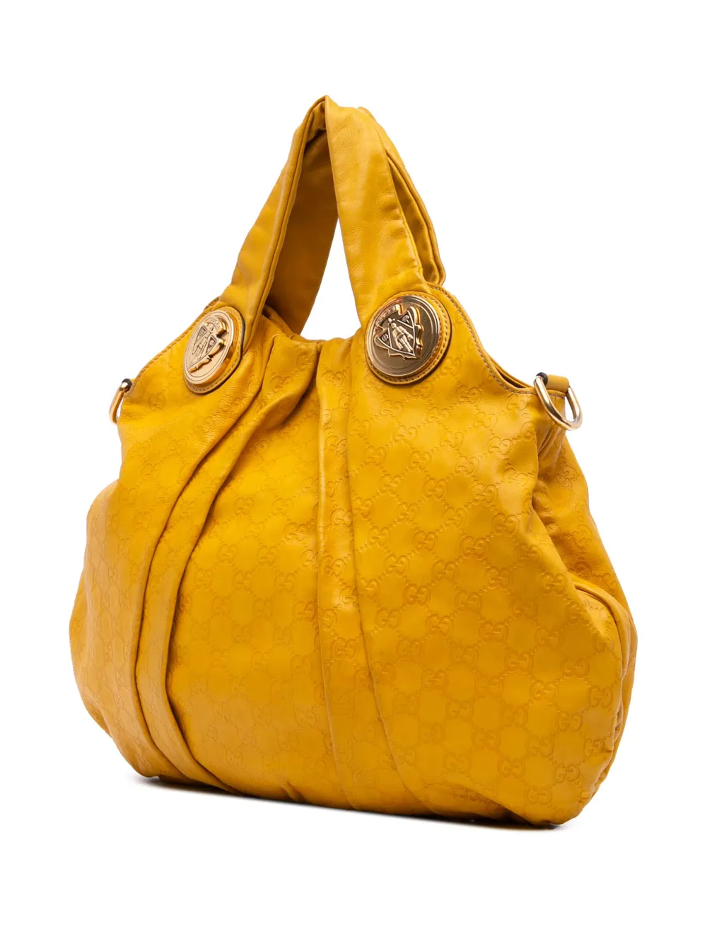 Pre-owned Gucci 2016-2025 Large Ssima Hysteria Satchel In Yellow