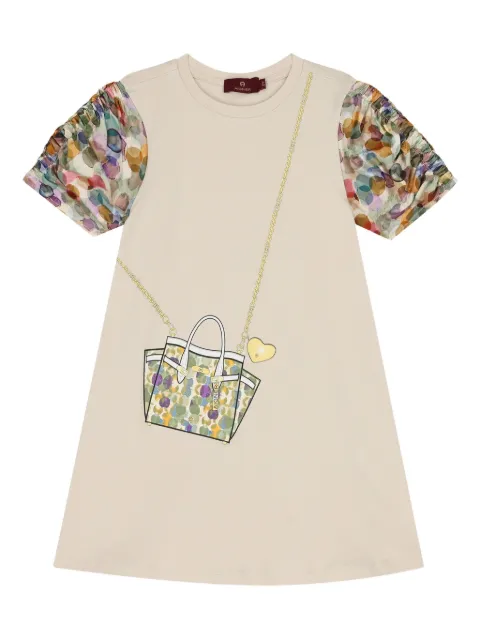 Aigner Kids handbag-print short-sleeves casual dress