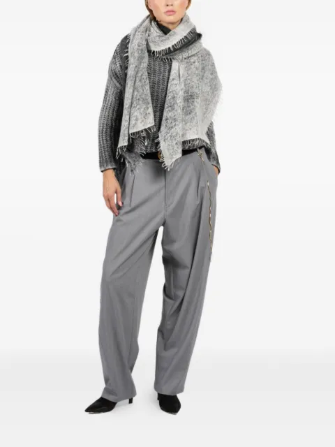 Avant Toi frayed-edge mottled scarf