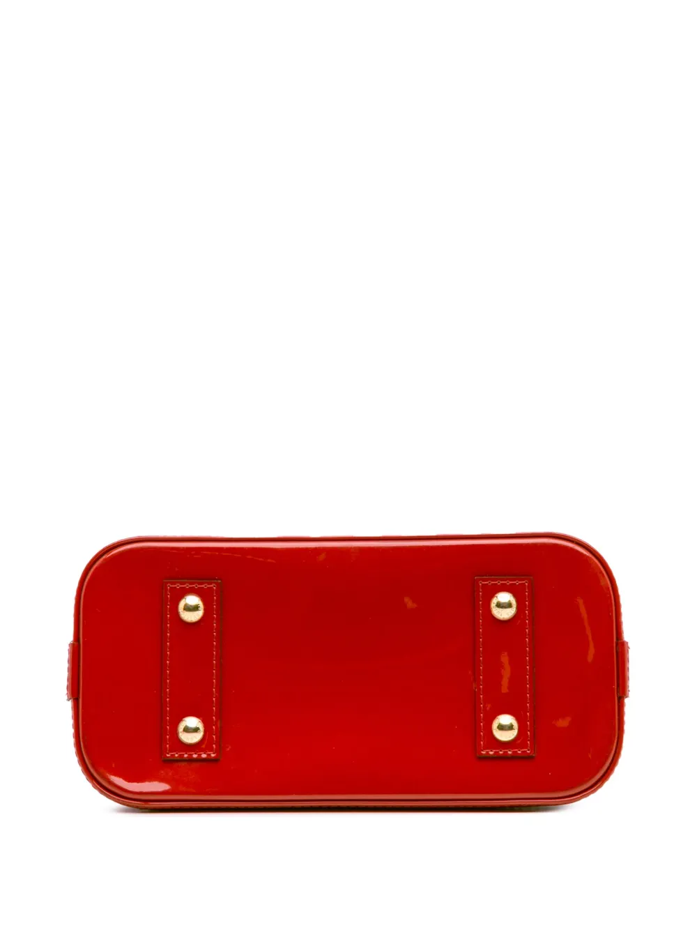 Pre-owned Louis Vuitton 2017 Monogram Vernis Alma Bb Satchel In Red