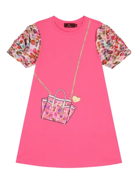 Aigner Kids handbag-print short-sleeves casual dress
