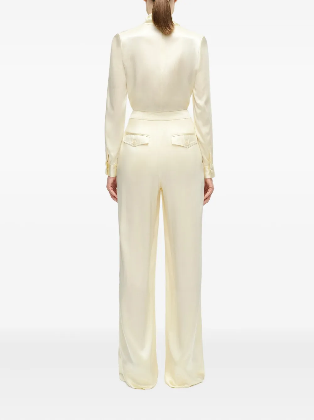Adam Lippes Silas Silk Charmeuse Trousers In Neutral
