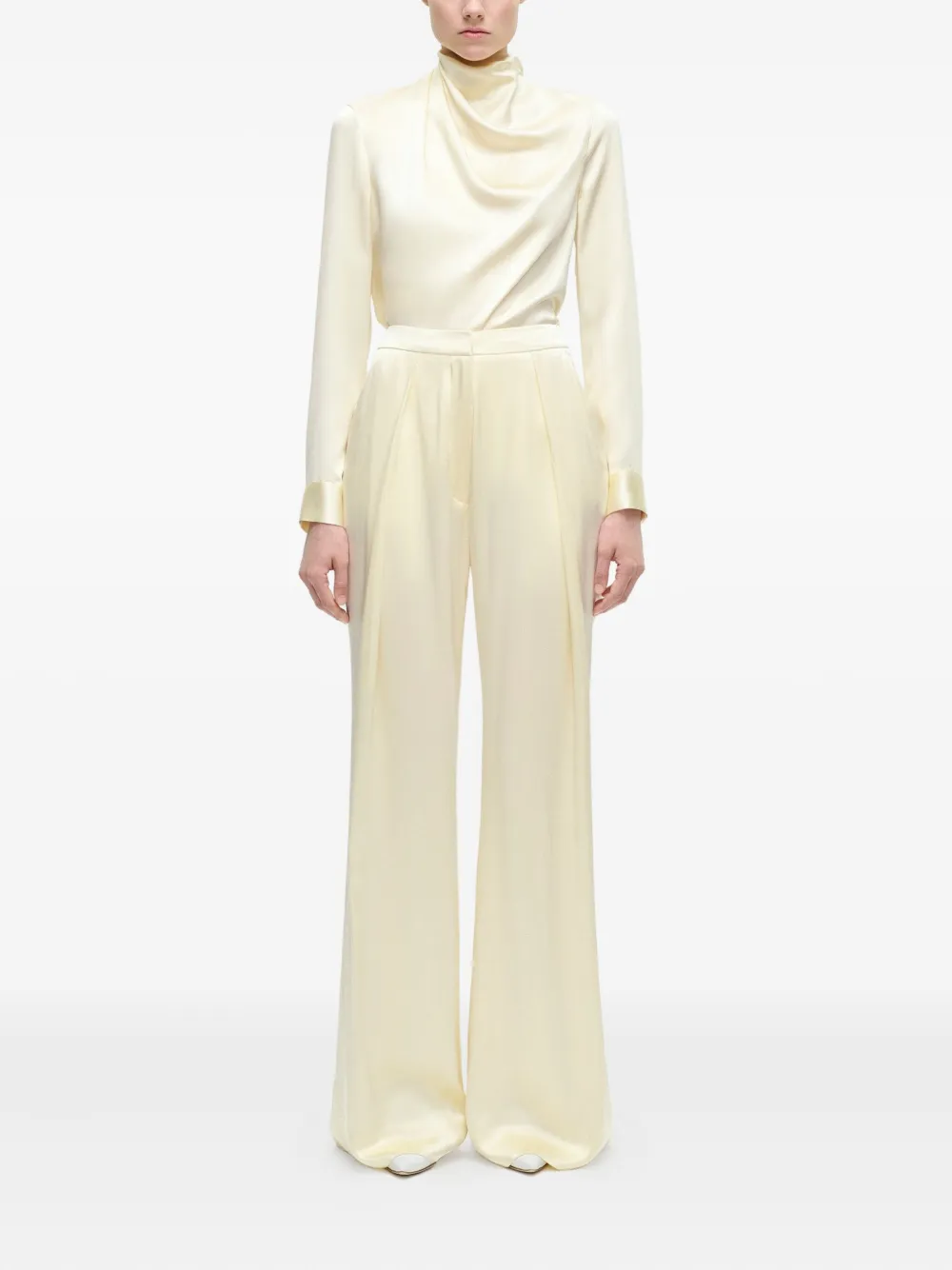 Adam Lippes Silas zijden charmeuse broek - Beige