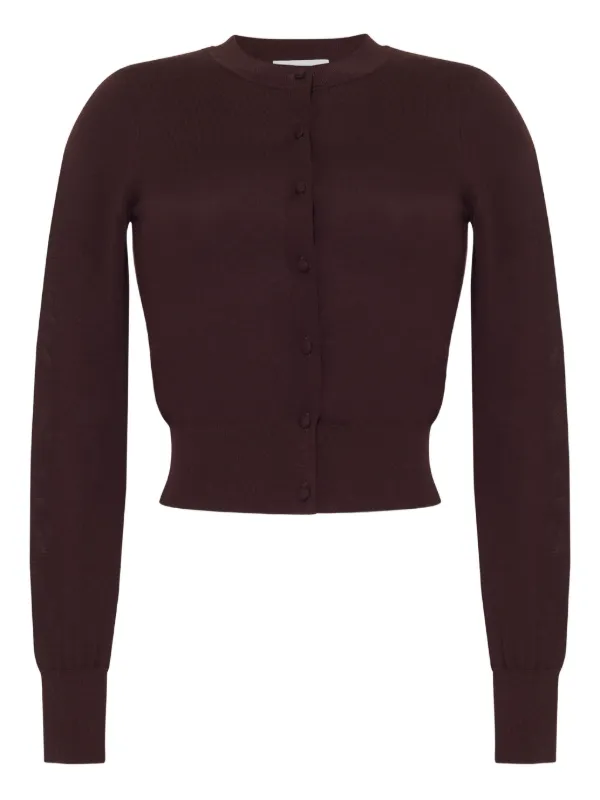 Adam Lippes Cashmere Button Cardigan in Brown