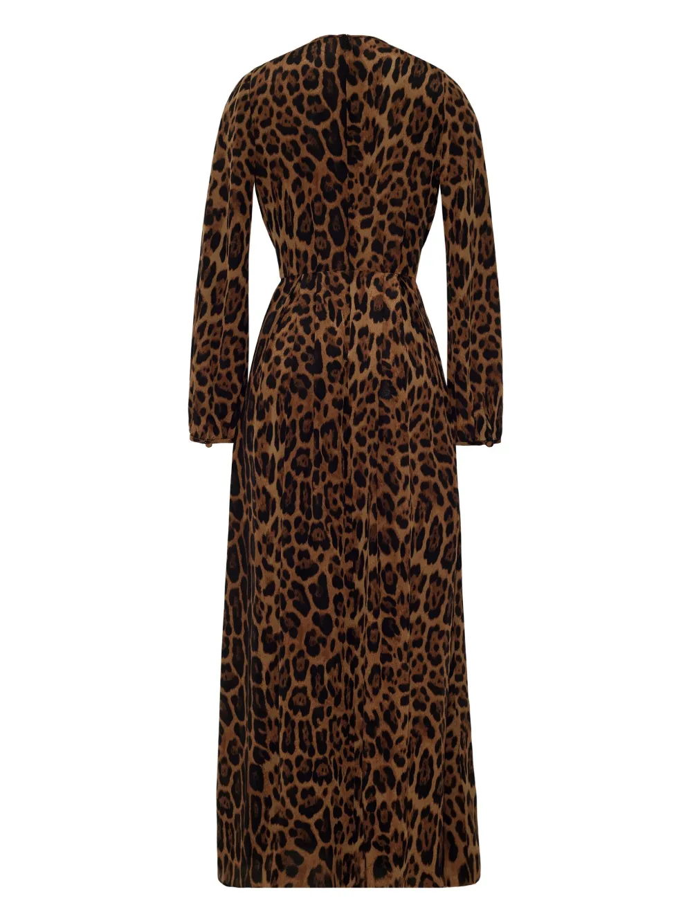 Adam Lippes Geplooide jurk met luipaardprint Bruin