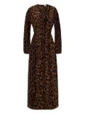 Adam Lippes leopard- print pleated dress - Brown