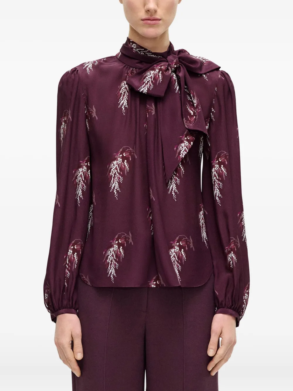Adam Lippes Joan blouse met strikhals en bloemenprint - Rood