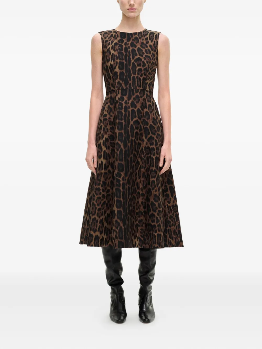Adam Lippes Eloise midi-jurk met luipaardprint - Bruin