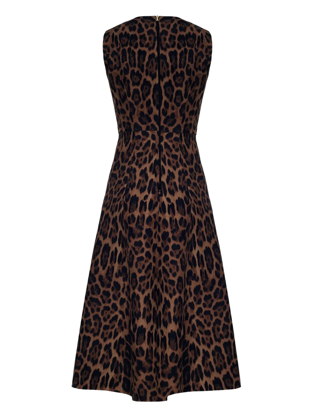 Adam Lippes Eloise Leopard-print Sleeveless Midi Dress In Brown