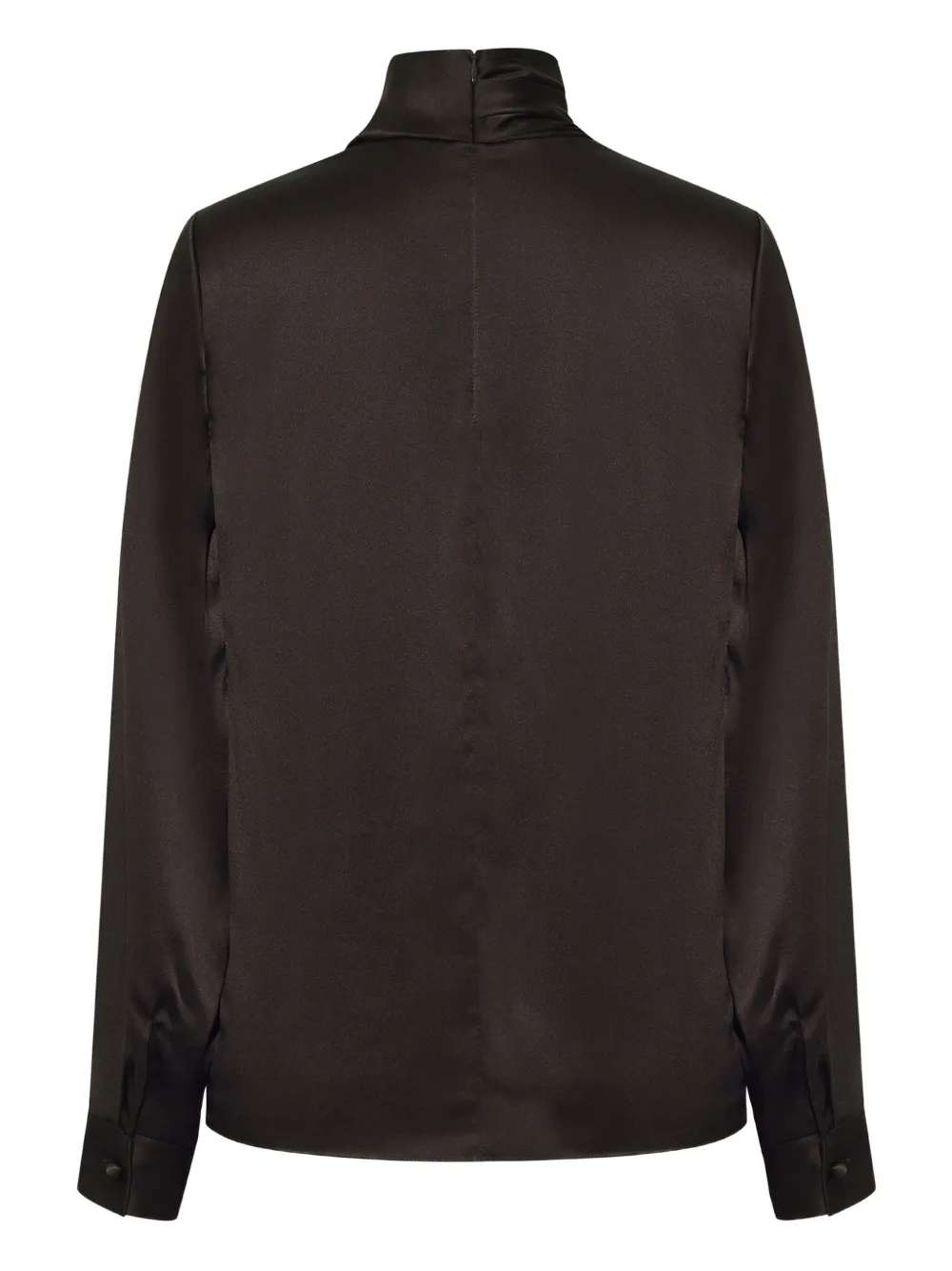 Adam Lippes Mizner charmeuse top met hoge hals Bruin