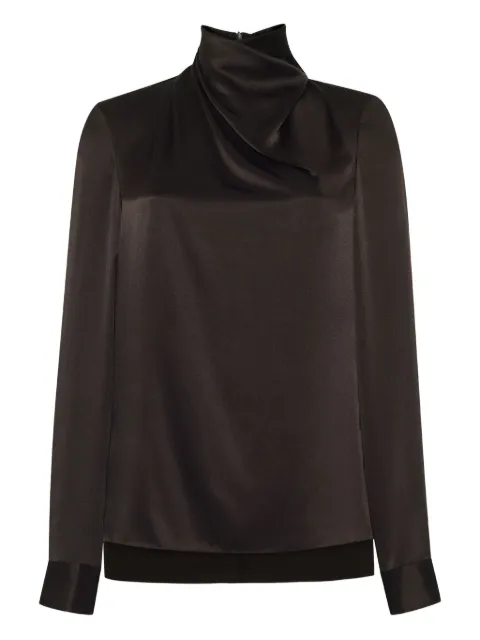 Adam Lippes Mizner high-neck charmeuse top