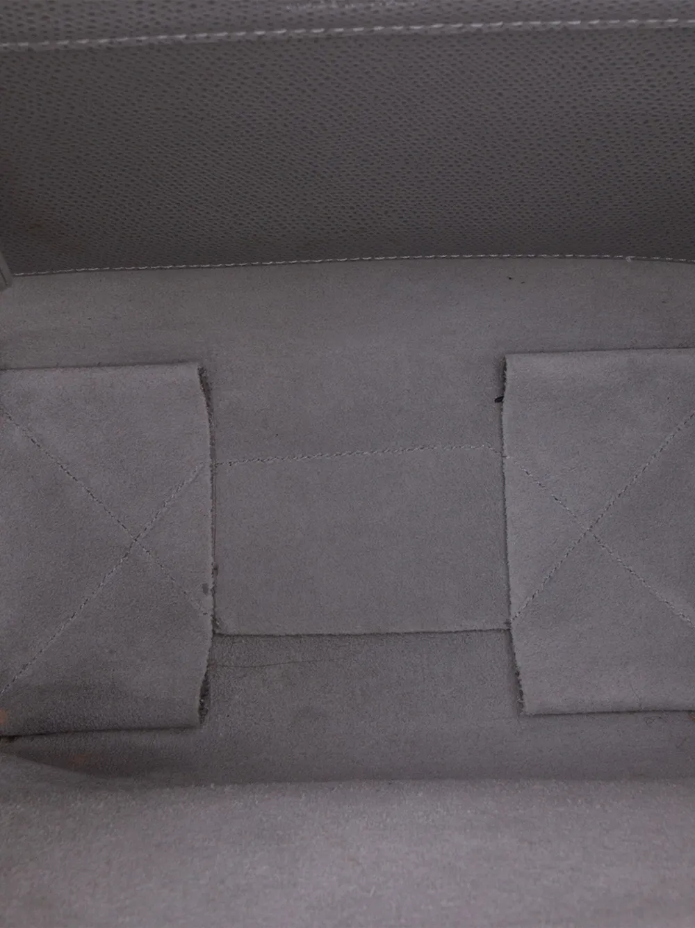 Pre-owned Celine 2000-2025 Small Grained Calfskin Vertical Cabas Tote Satchel In Gray