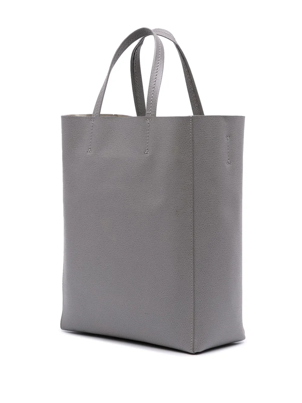 Pre-owned Celine 2000-2025 Small Grained Calfskin Vertical Cabas Tote Satchel In Gray