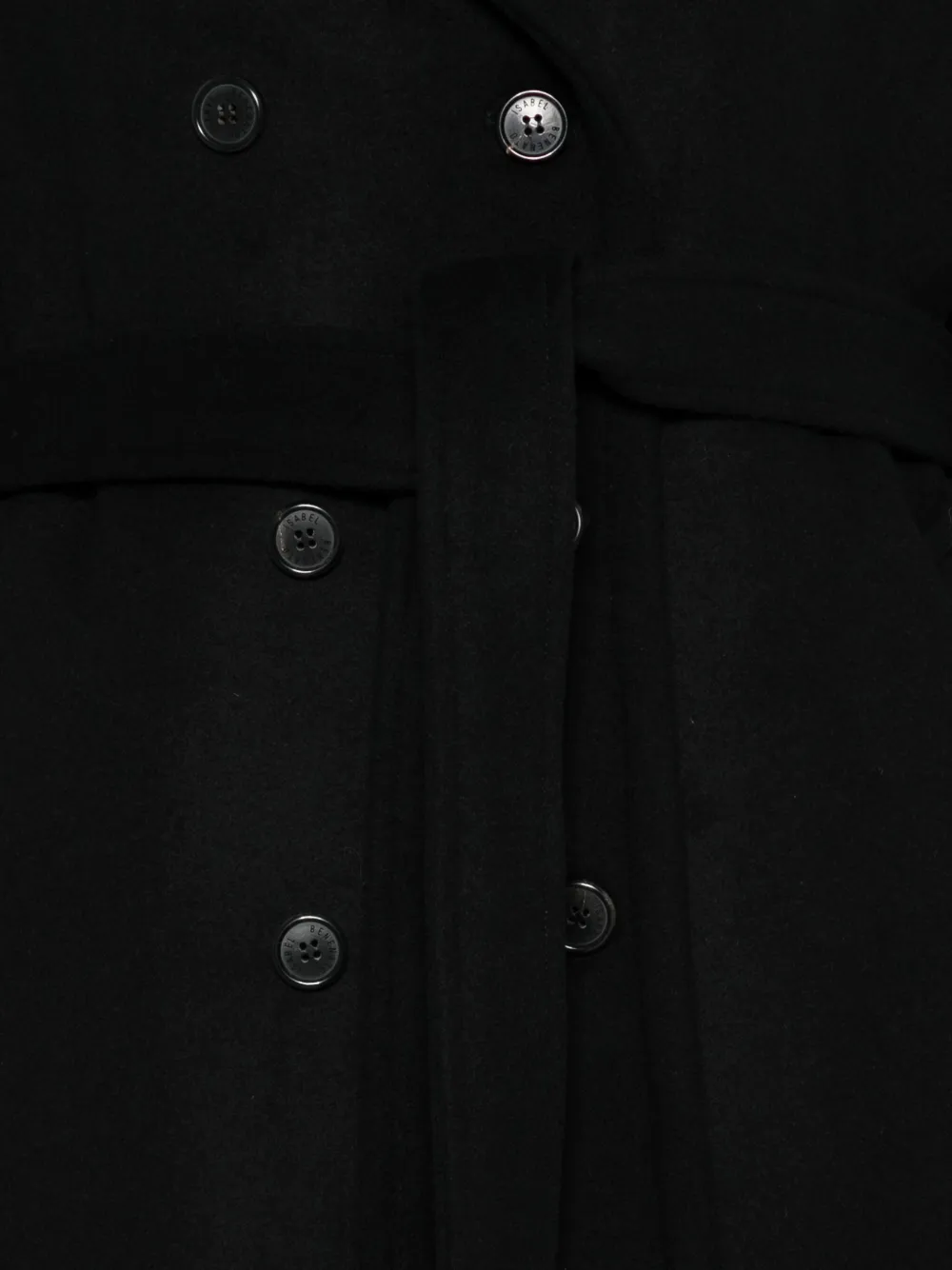 Isabel Benenato Double-breasted Belted Coat In Black