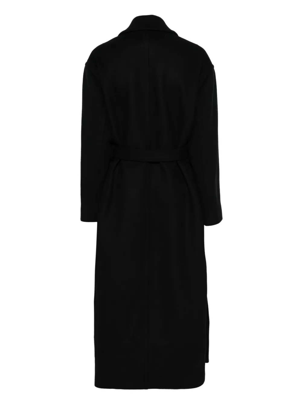 Isabel Benenato Double-breasted Belted Coat In Black