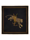 Saint Laurent leopard-print wool scarf - Black