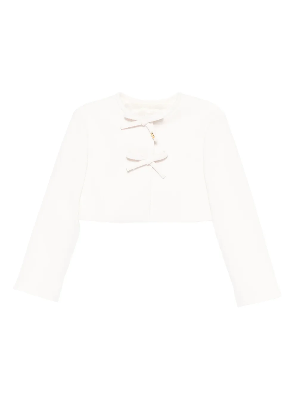 Elisabetta Franchi Kids bow-detail jacket - Weiß