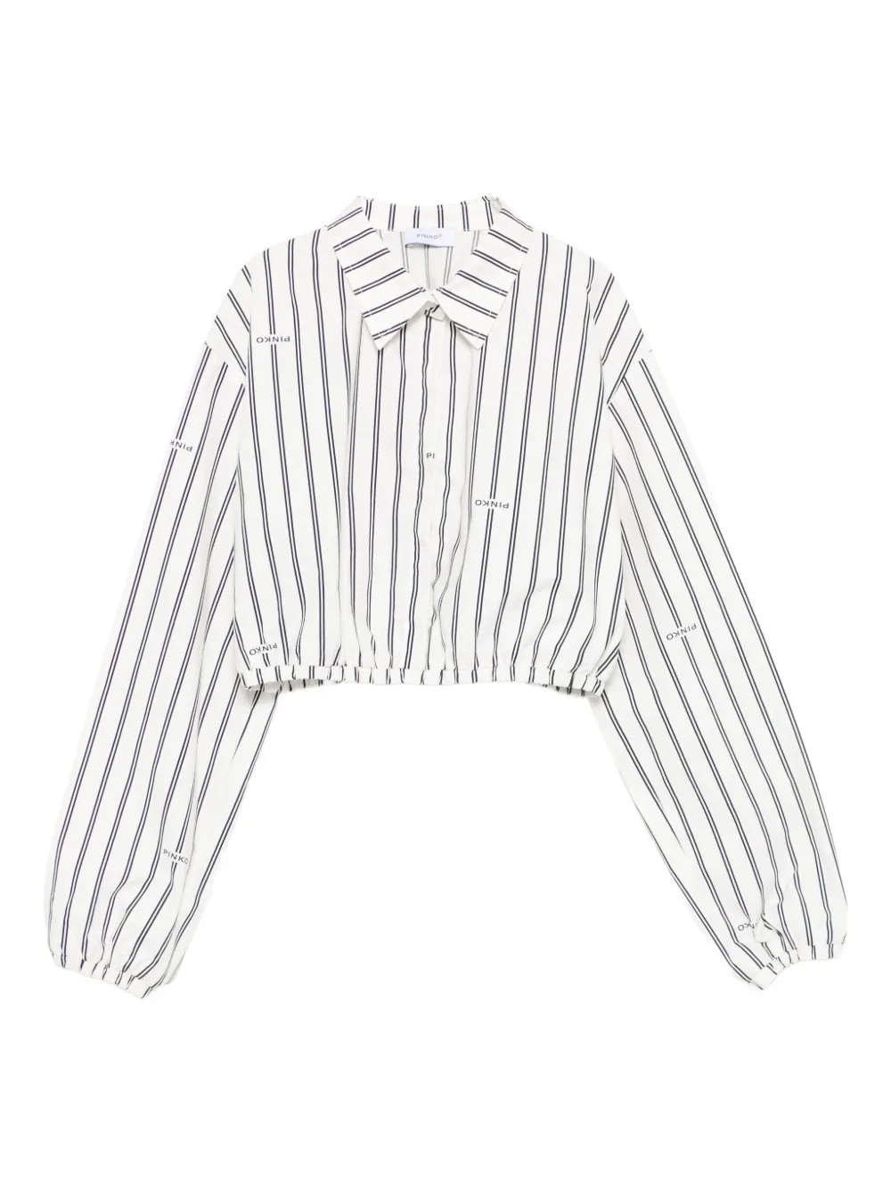 Pinko Kids striped cropped shirt - Weiß