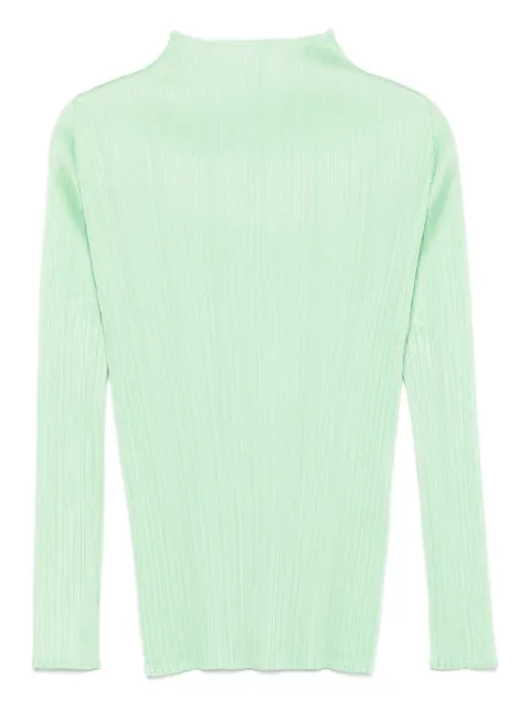 Pleats Please Issey Miyake blusa plisada con cuello de tortuga