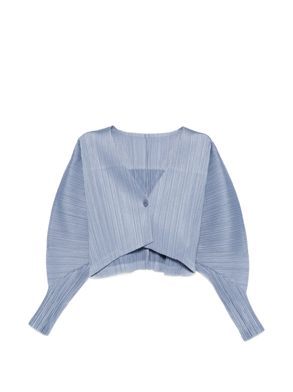 Pleats Please Issey Miyake puffy V-neck top - Blu