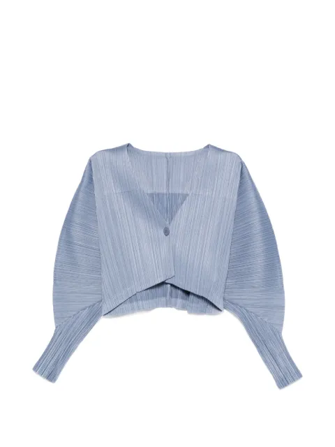 Pleats Please Issey Miyake V넥 퍼피 탑