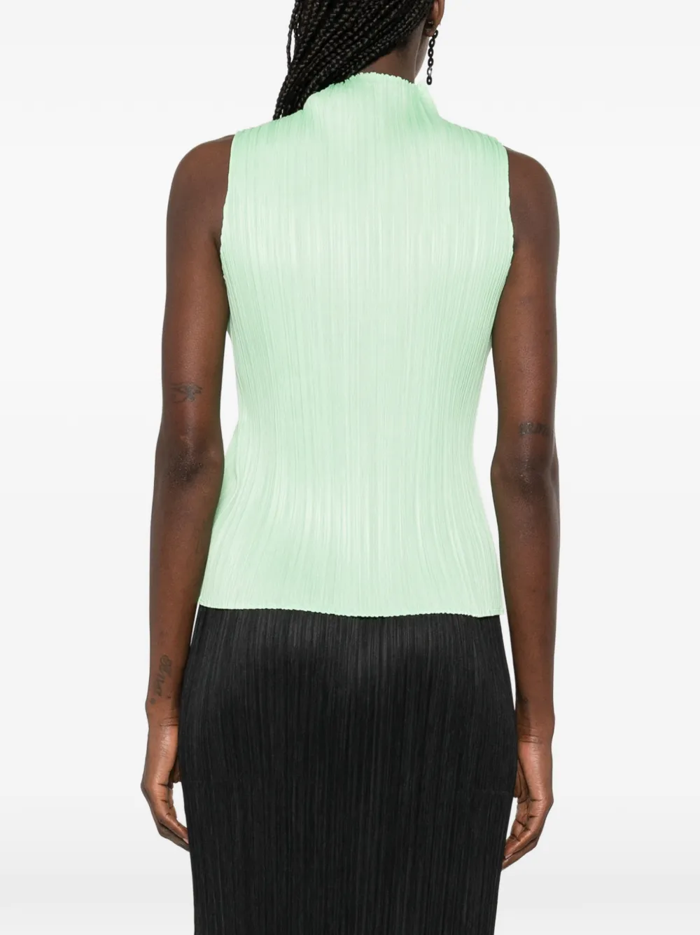 Pleats Please Issey Miyake ハイネック プリーツトップ | グリーン
