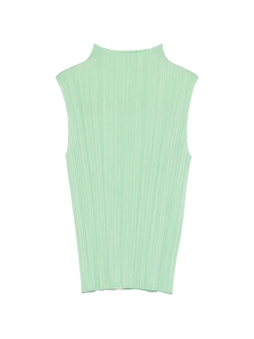 Pleats Please Issey Miyake high neck pleated vest - Verde