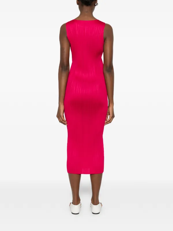 open lace back dress Pleats Please - Monthly Colors July S/S Dress - Bright Pink main image 1