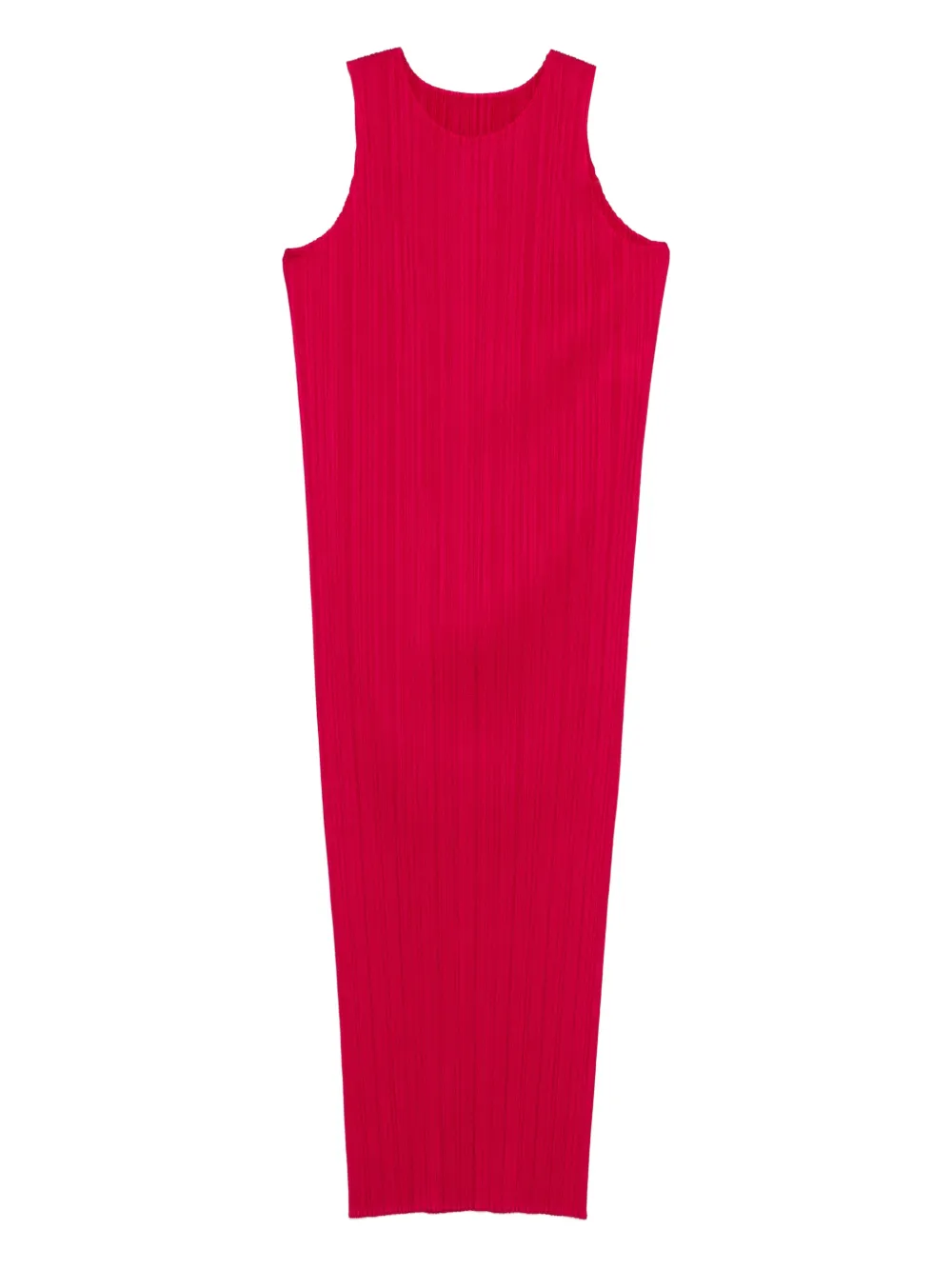 Issey Miyake Crew-neck Midi Dress In Red