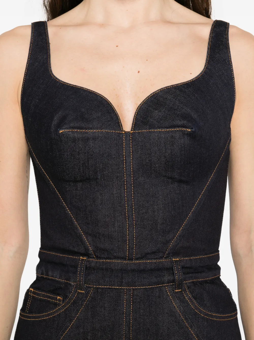 Givenchy Denim midi-jurk met zak Blauw