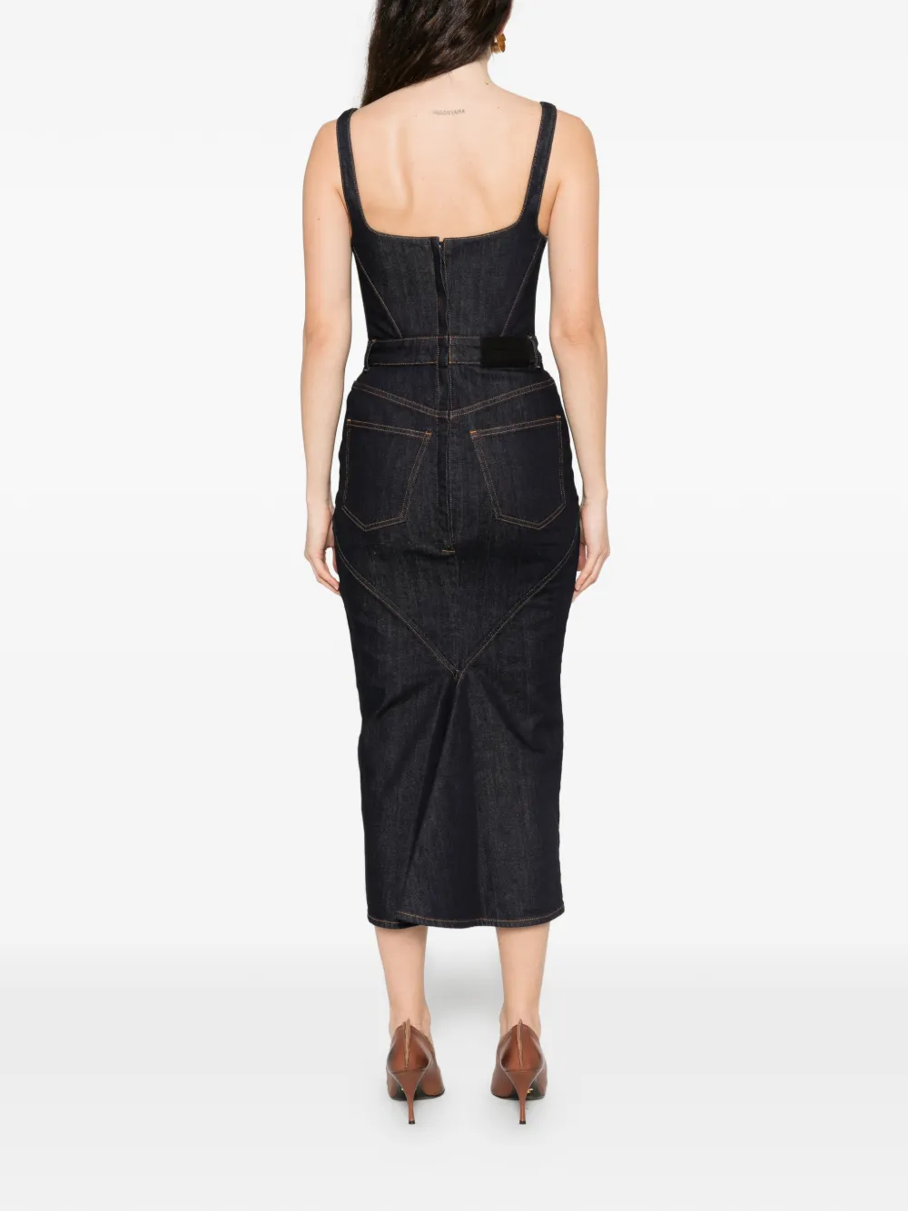 Givenchy Denim midi-jurk met zak Blauw