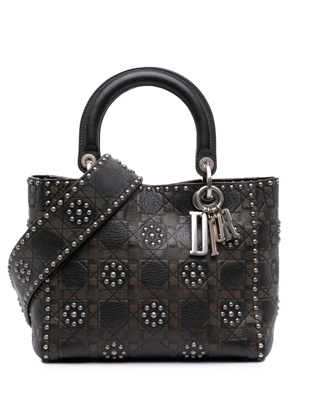 Christian Dior Pre-Owned 2017 Medium Calfskin Cannage Embossed Flower Christian Dior Pre-Owned 2017 Medium Calfskin Cannage Embossed Flower